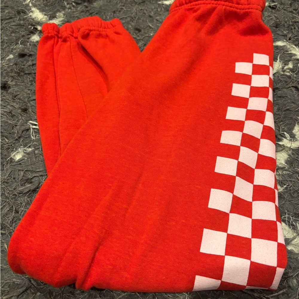 Aviator Nation Red Checkerboard Sweatpants